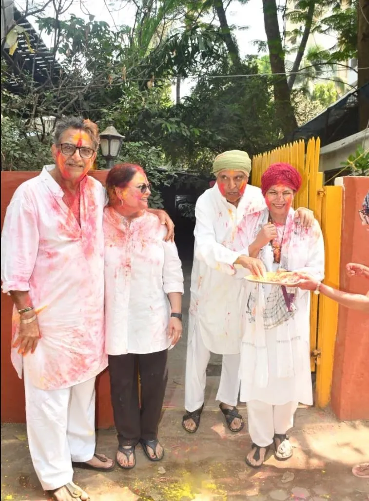 Baba Azmi and Shabana Azmi Javed Akhtar HOLI party