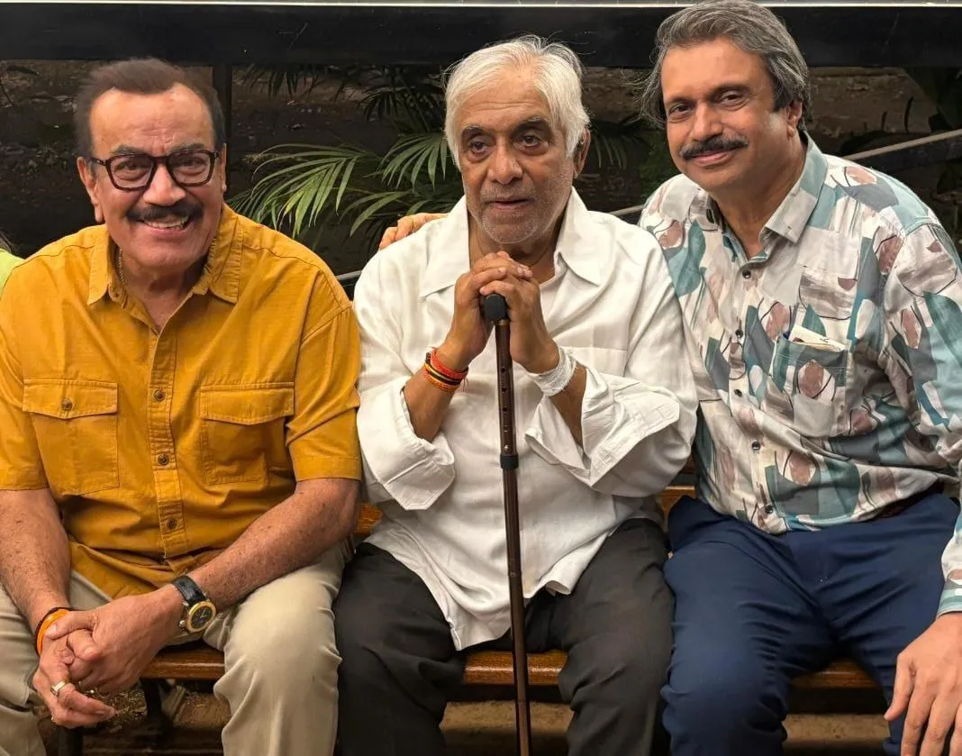 Celeb actor Aanjjan Srivastav (centre) with Shivaji Satam and sr journalist Chaitanya Padukone