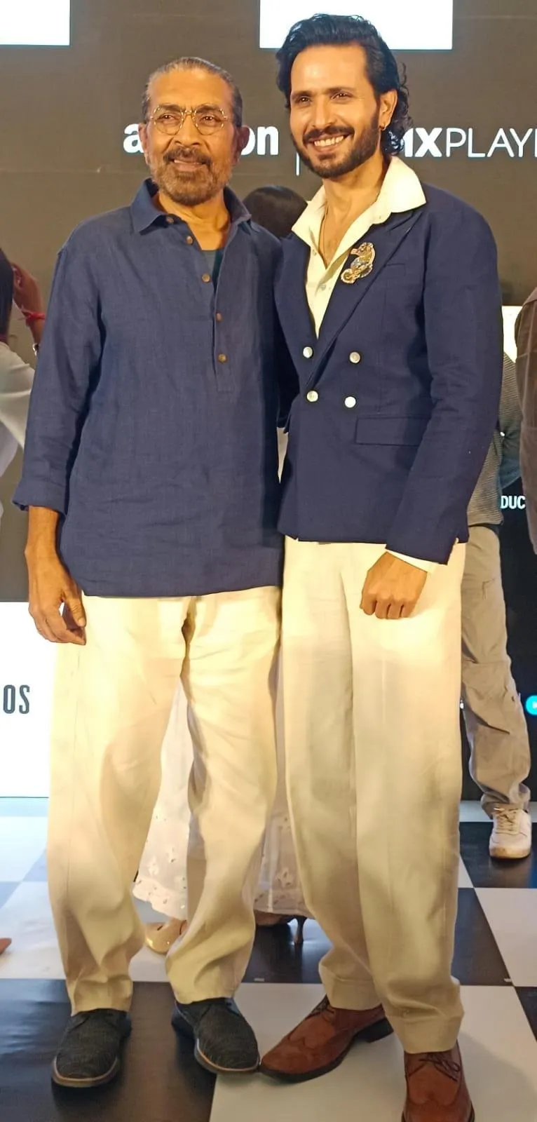 Dir Prakash Jha with his cast actor Kranti Prakash Jha