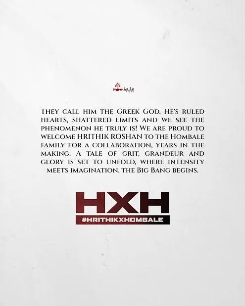 Hrithik X Hombale