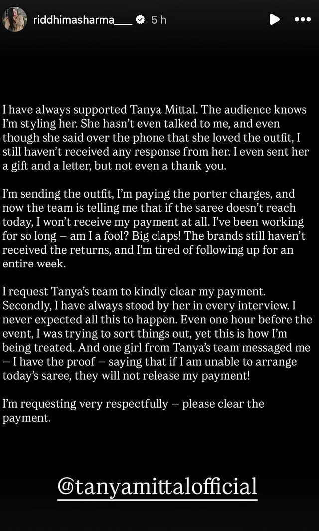 Riddhima Sharma Post