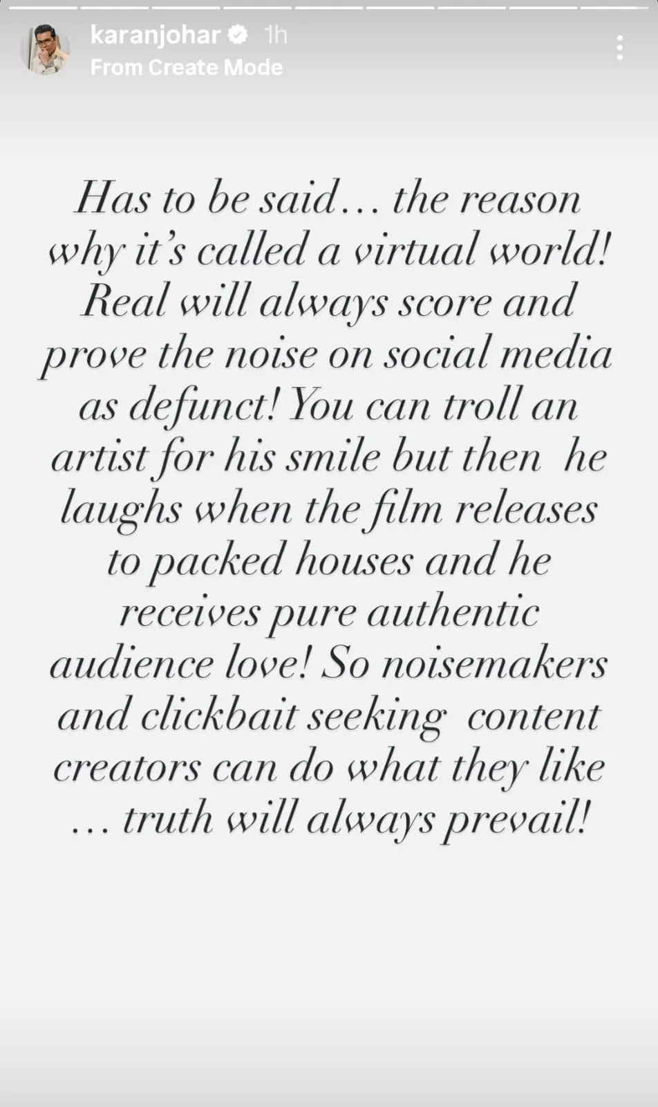 Karan johar Varun Dhawan Post