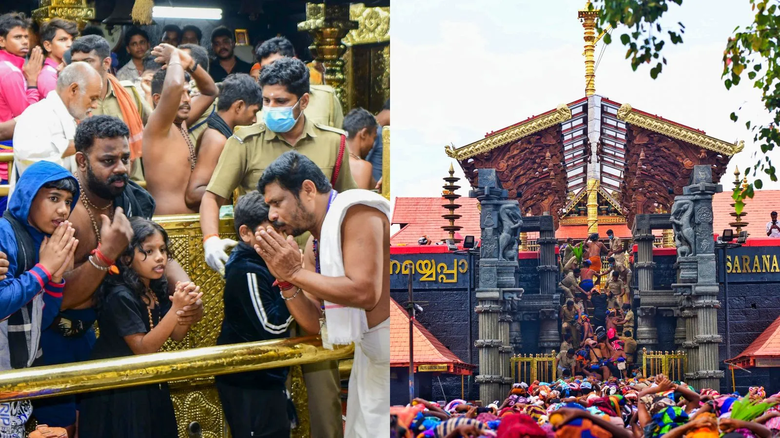 Devotees arrive to worship Lord Ayyappan at the Sabarimala Sannidhanam, in Pathanamthitta