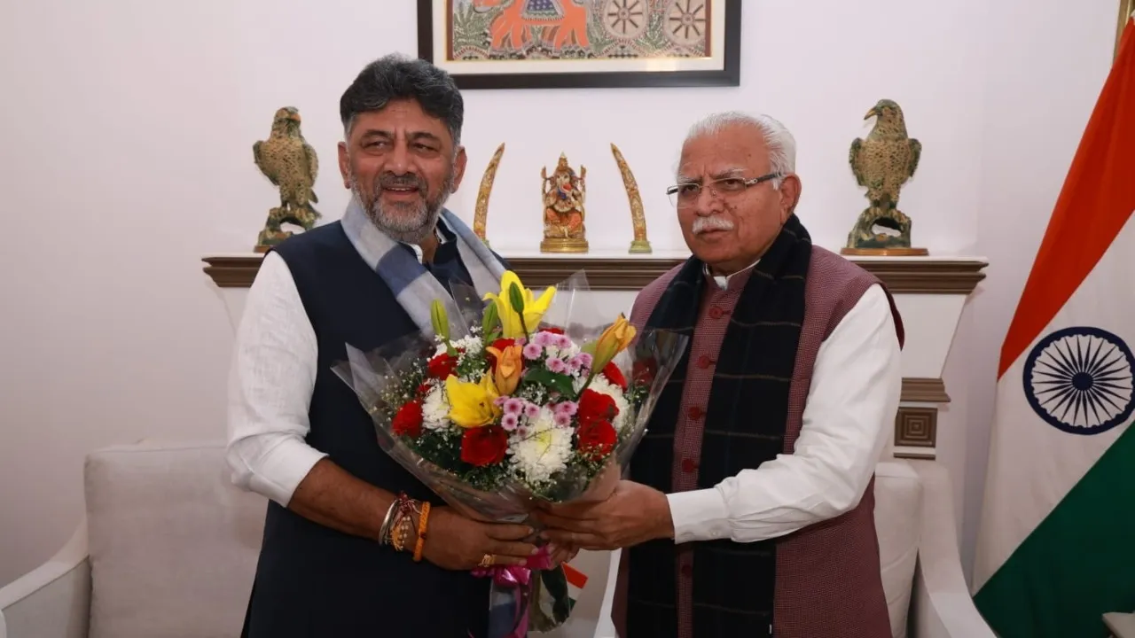 DCM DK SHIVAKUMAR MEETS MANOHAR LAL KHATTAR