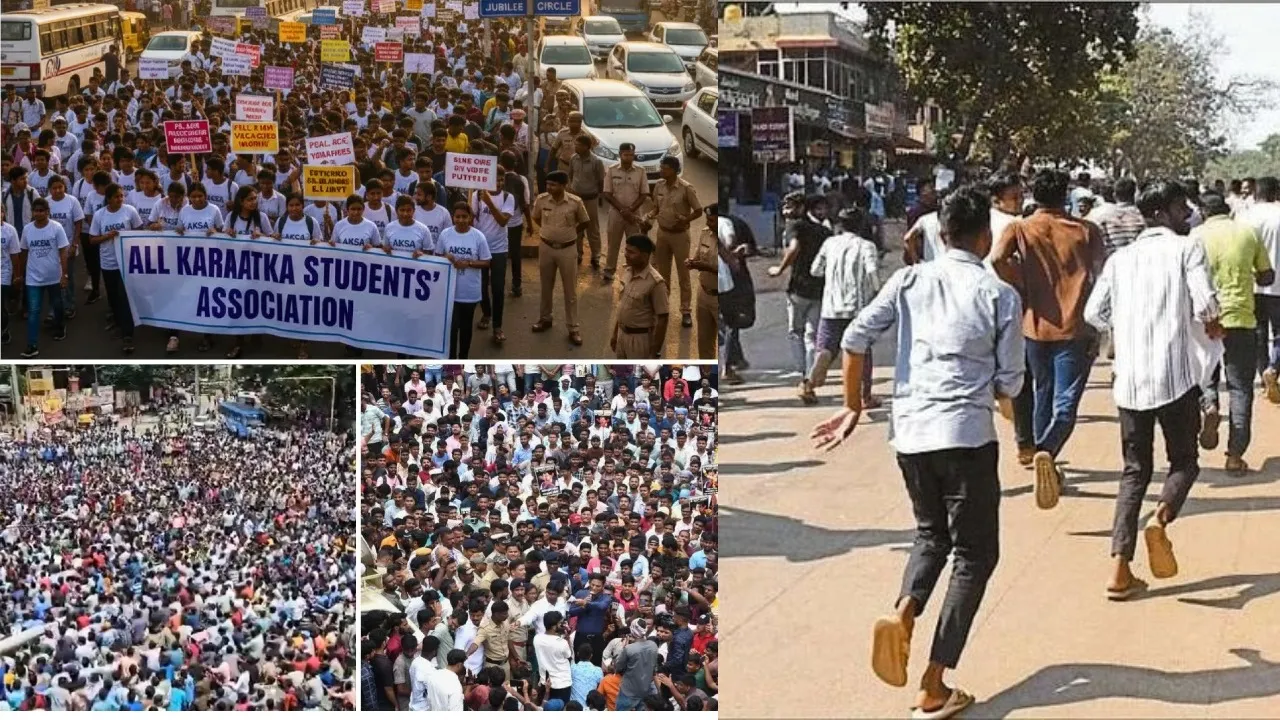 dharwad job seekers protest (1)