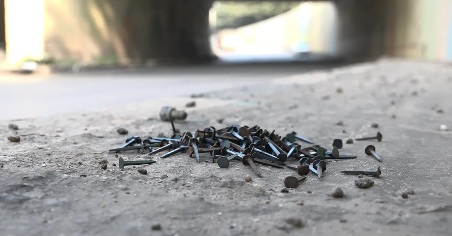 nails on roads