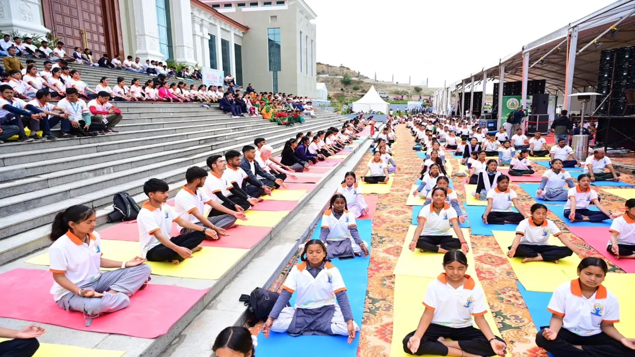Children performing Yoga