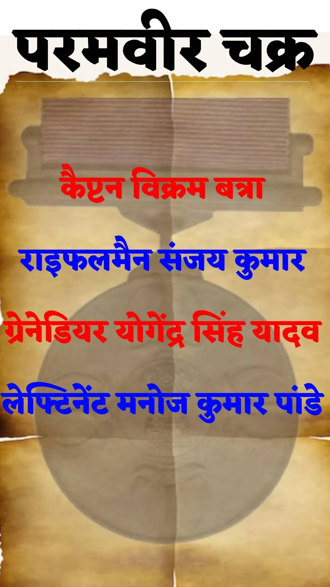 list of Param Vir Chakra Mahavir Chakra and vir Chakra Awardee of Kargil War