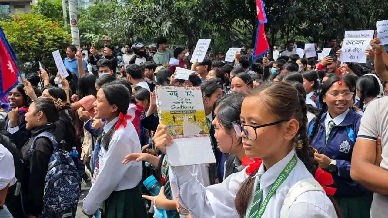 Nepal Gen-Z Protest against Oly govt for Social Media Ban