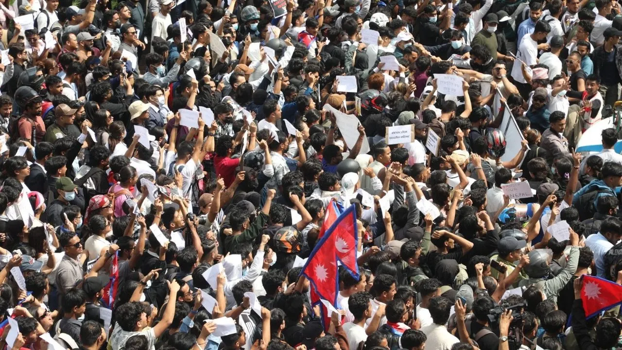 Nepal Gen-Z Protest against Oly govt for Social Media Ban
