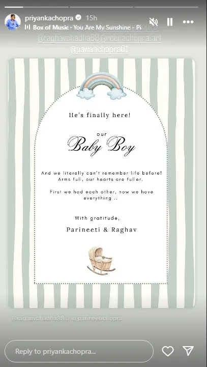Parineeti Chopra Raghav Chadha Baby Boy