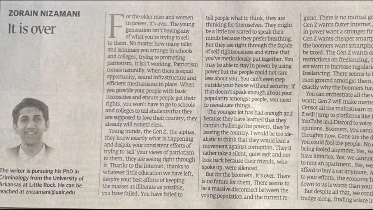 जोरैन निजामानी का वायरल आर्टिकल