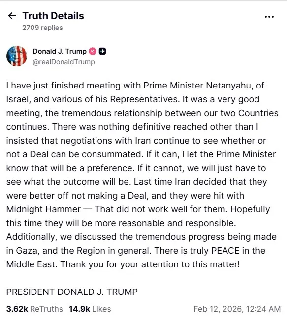 donald trum on truth social