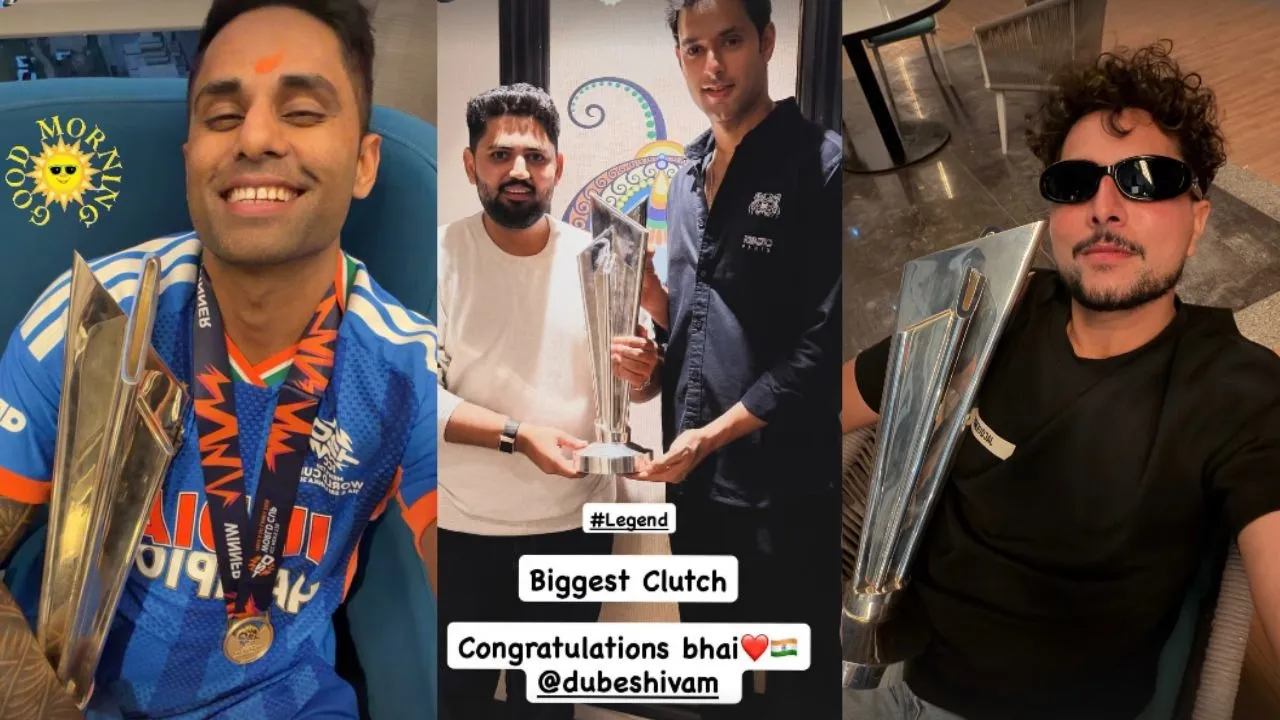 Indian players with trophy