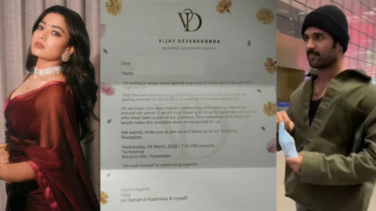 Rashmika Mandanna and Vijay Deverakonda&rsquo;s Feb 26 wedding officially locked; reception invite sends internet into a frenzy!