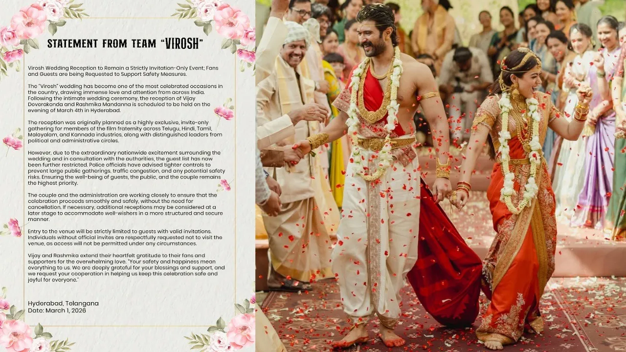 Rashmika Mandanna, Vijay Deverakonda announce invite-only Hyderabad reception; join Allu Arjun, Ram Charan for Allu Sirish's pre-wedding