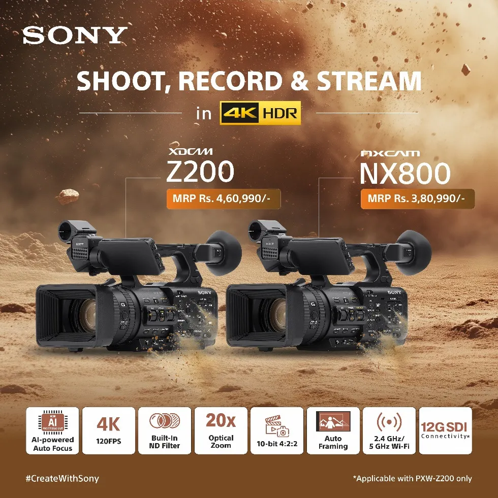 Sony India Adds Two 4K Handheld Professional Camcorders