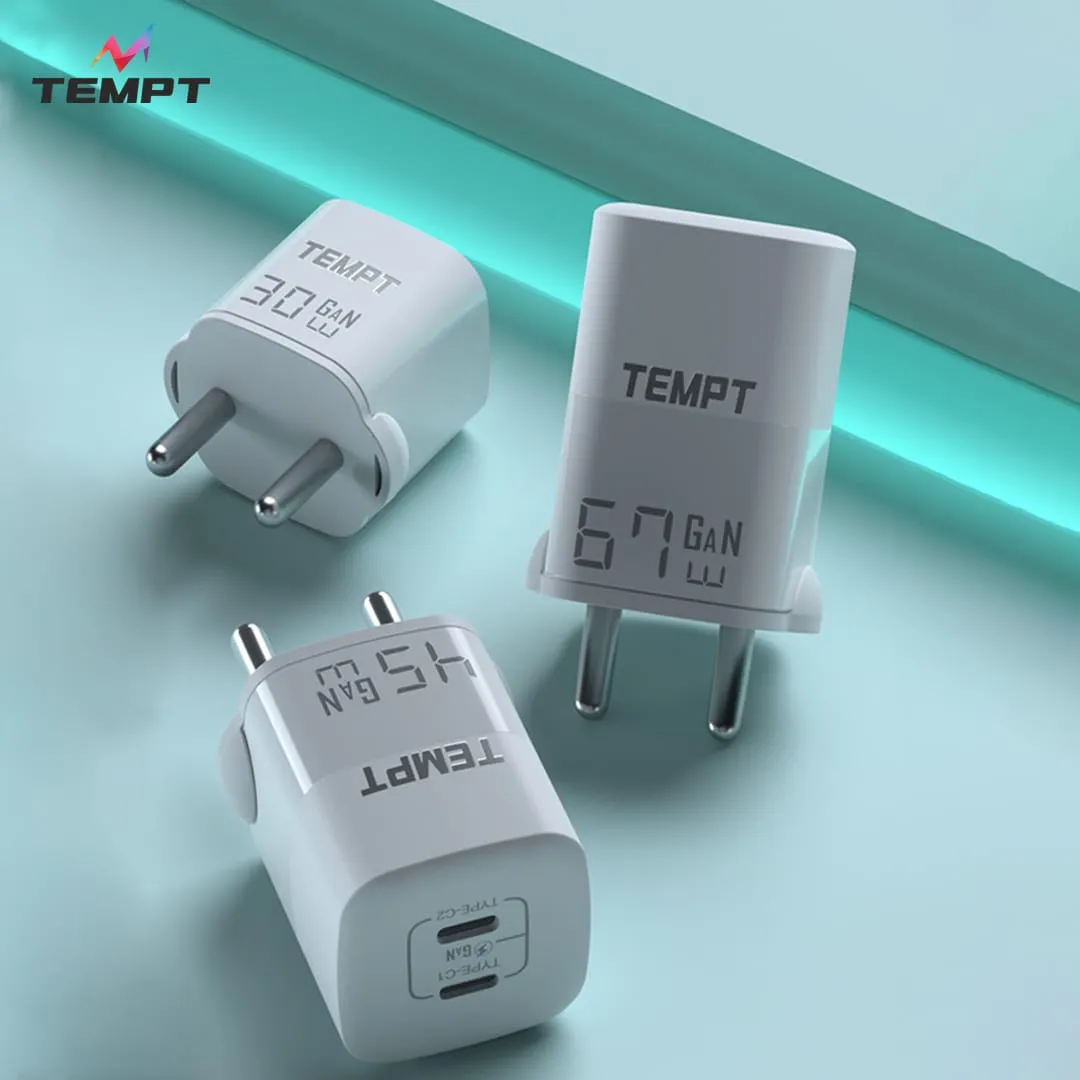 Tempt’s GaN3 Elite chargers target travelers with compact 30W 45W and 67W power