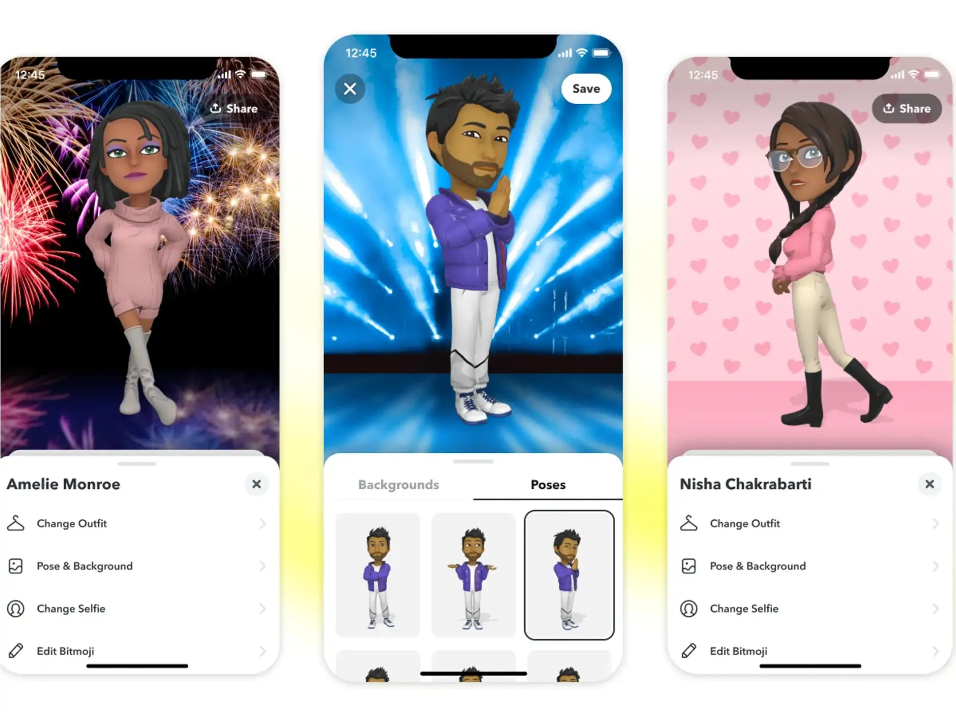 Bitmoji customization reflected platform-level identity systems