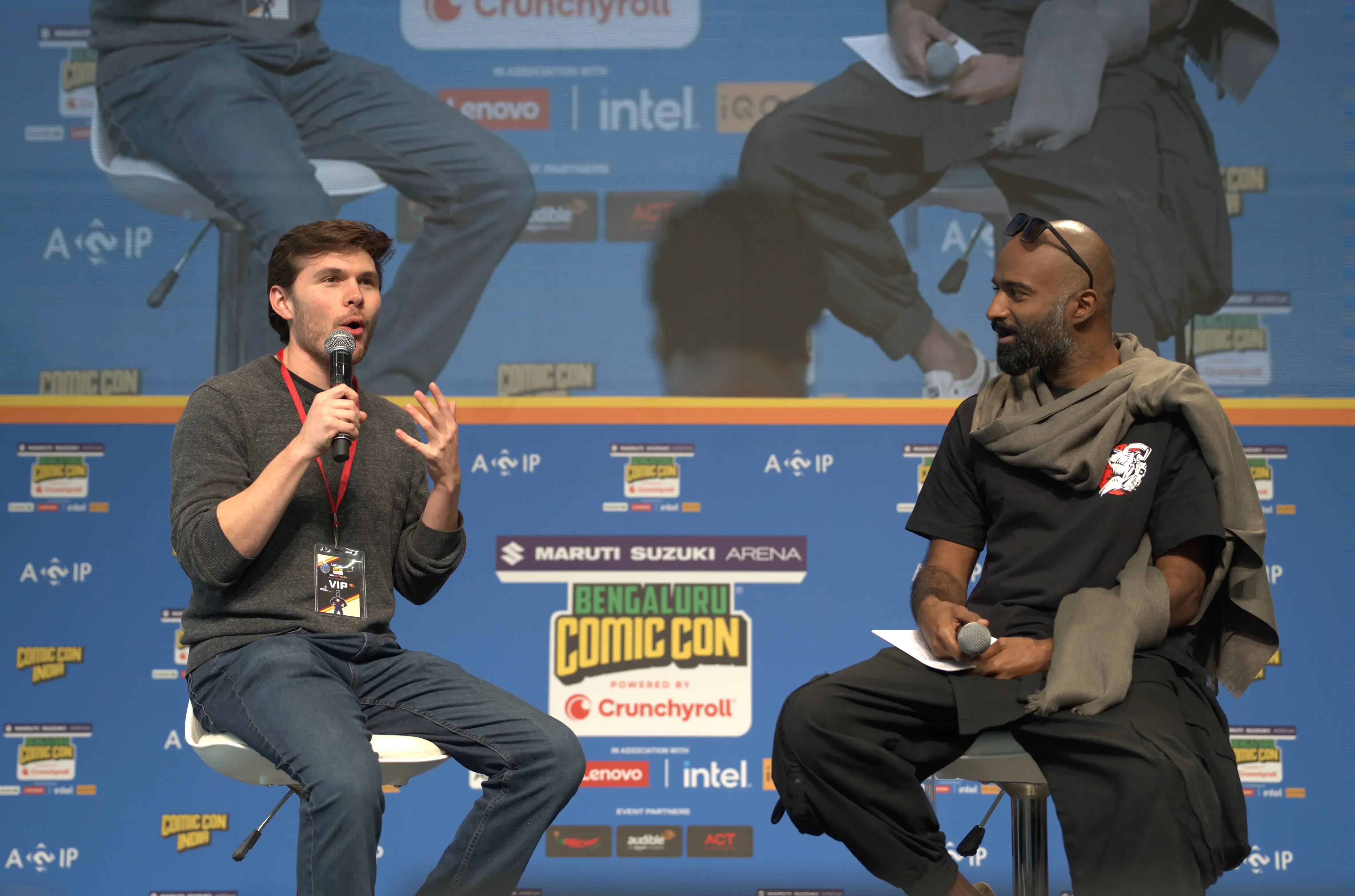 International Guest, Robert Capron on stage for panel session at Bengaluru Comic Con