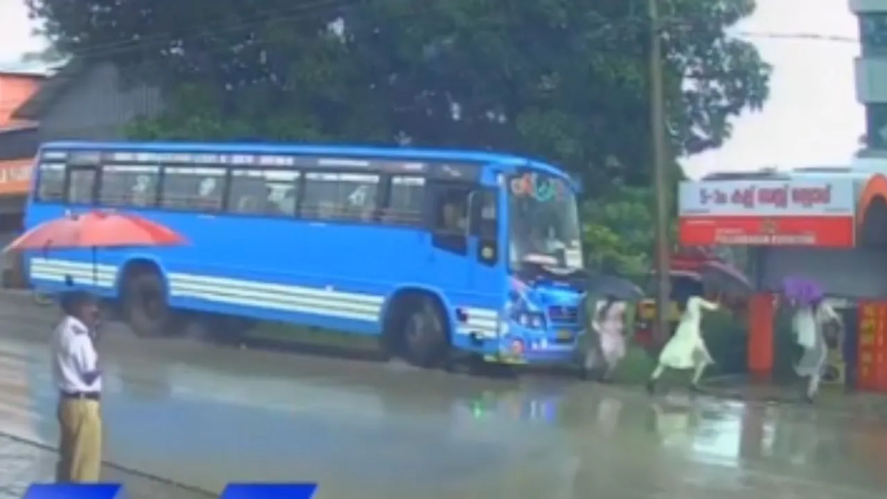 Bus Accidentkerala private bus runs over womens viral video