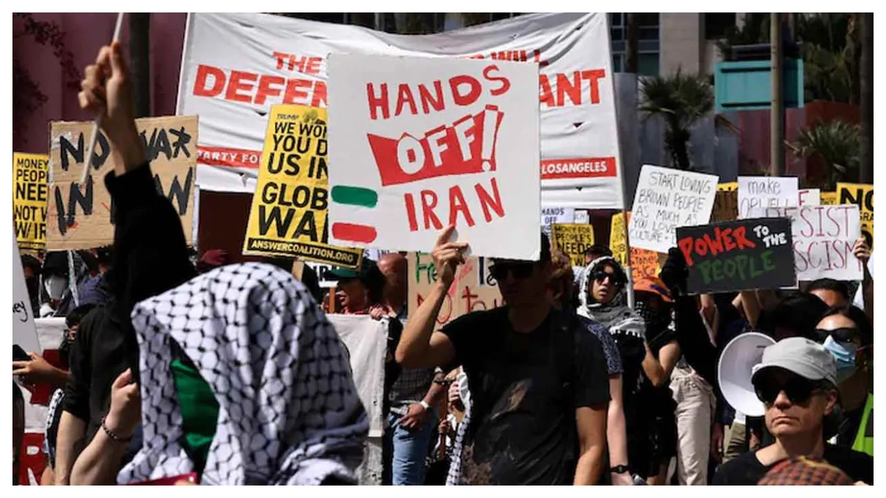 Hands off Iran Anti war protests