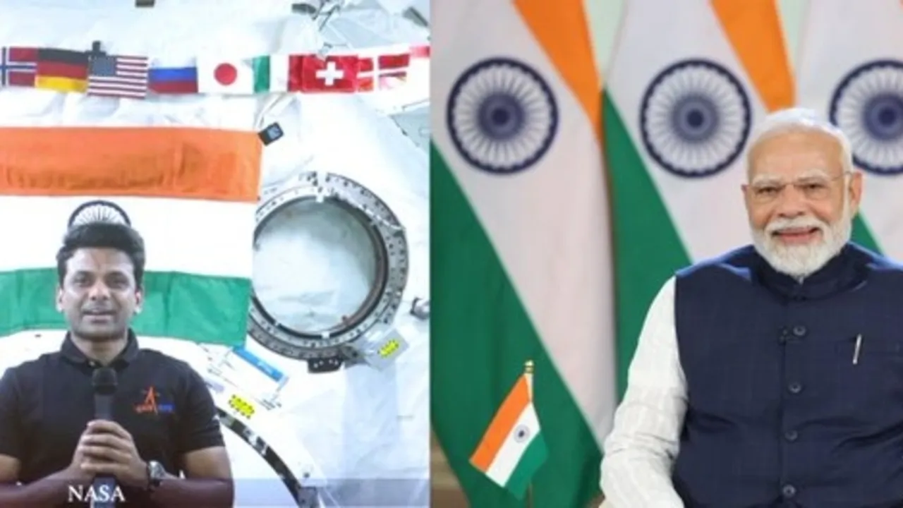 M Modi interacts with Indian astronaut Shubhanshu Shukla