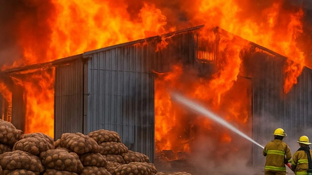 Major fire breaks out near Gandigundam godown