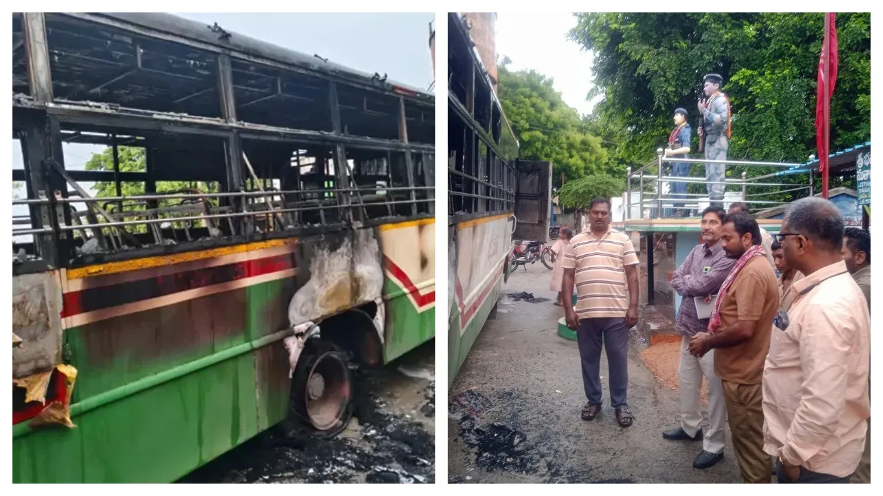 Ganjai batch sets fire to RTC bus