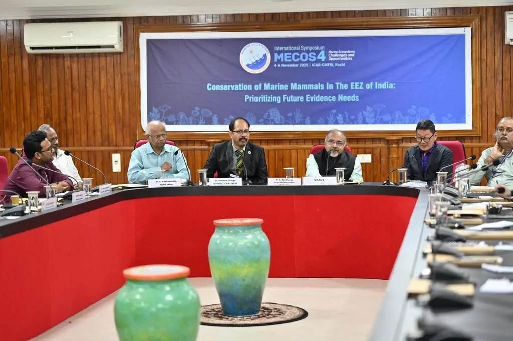 Dr Bijukumar speaking at a special session on marine mammal research
