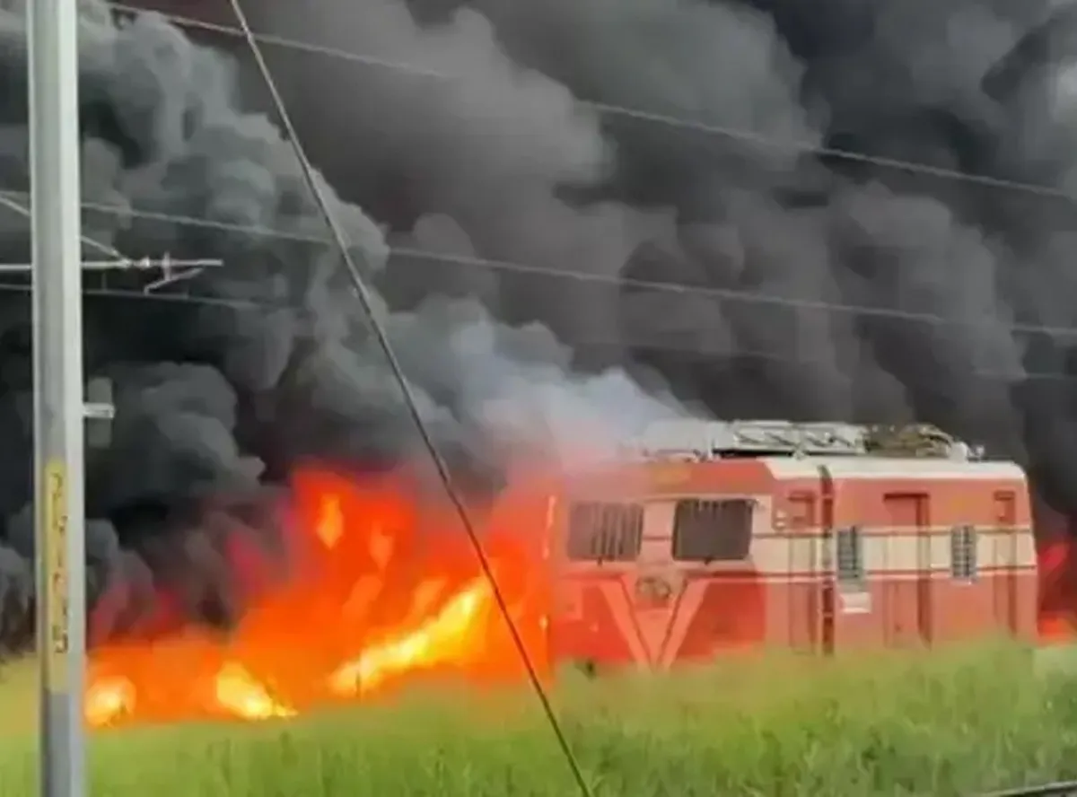 fire caught at thrissur reinway station