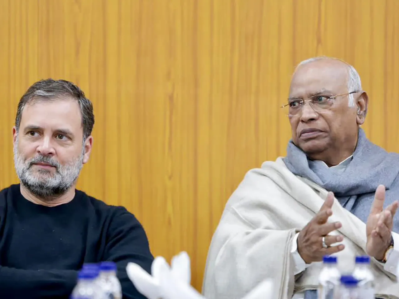 Mallikarjun Kharge and Rahul Gandhi