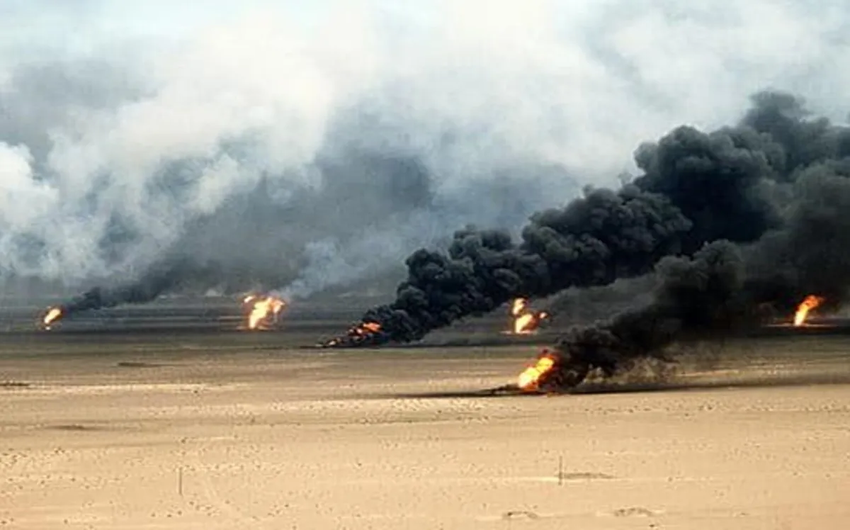 oil wells distroyed at the end of kuwait war