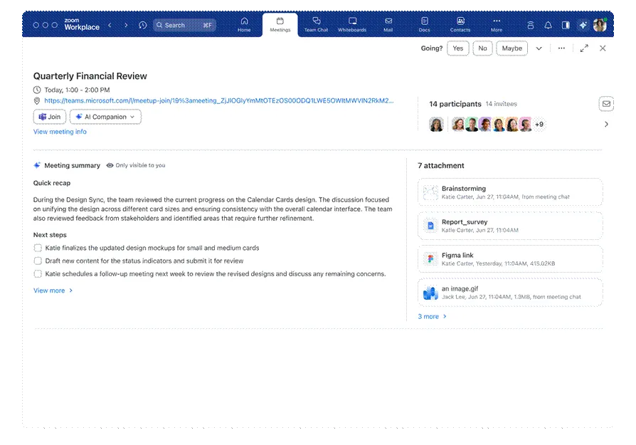 AI Companion captures meeting summaries from Microsoft Teams with the Custom AI Companion add-on.