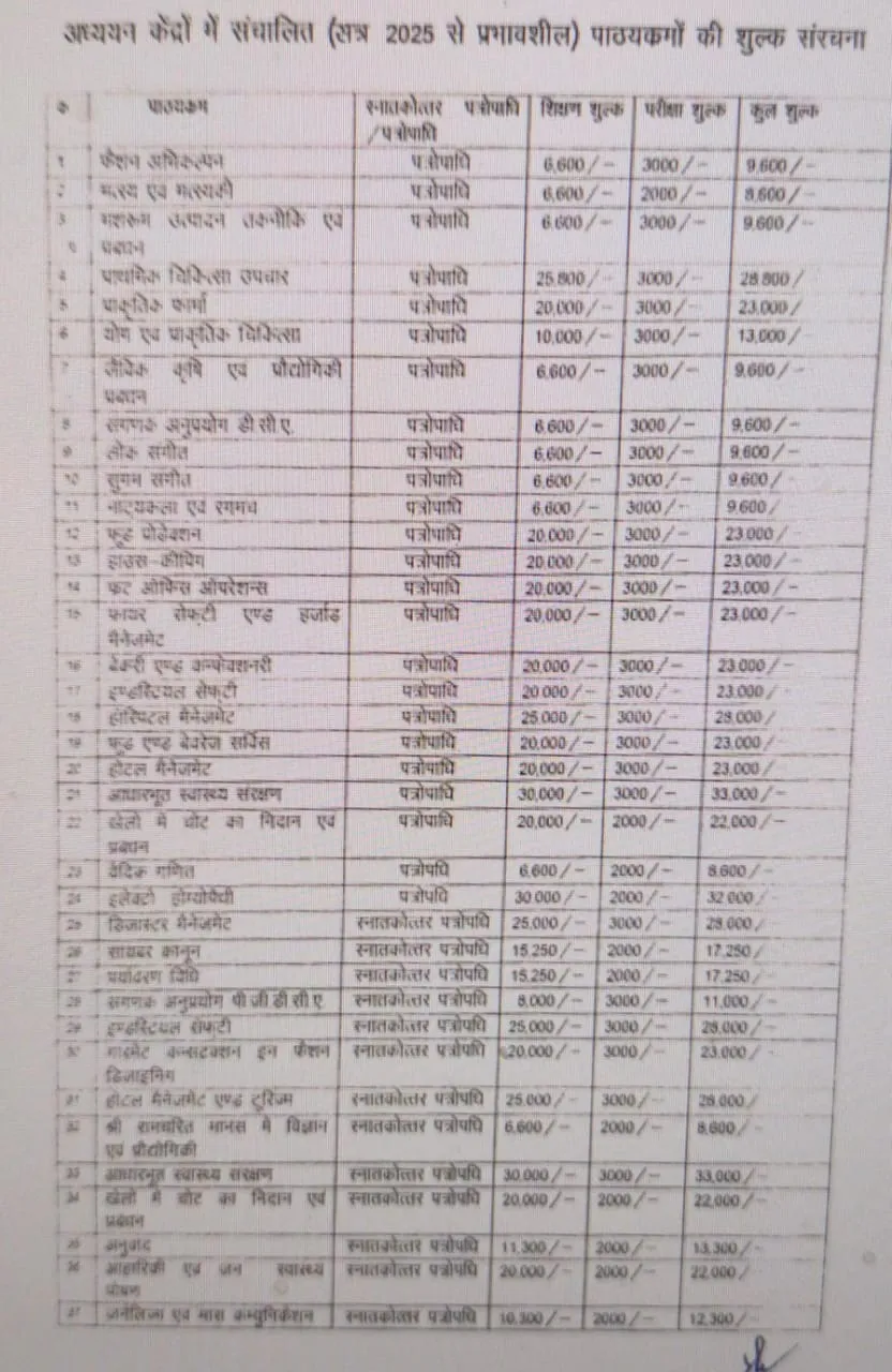 hindi vv fees