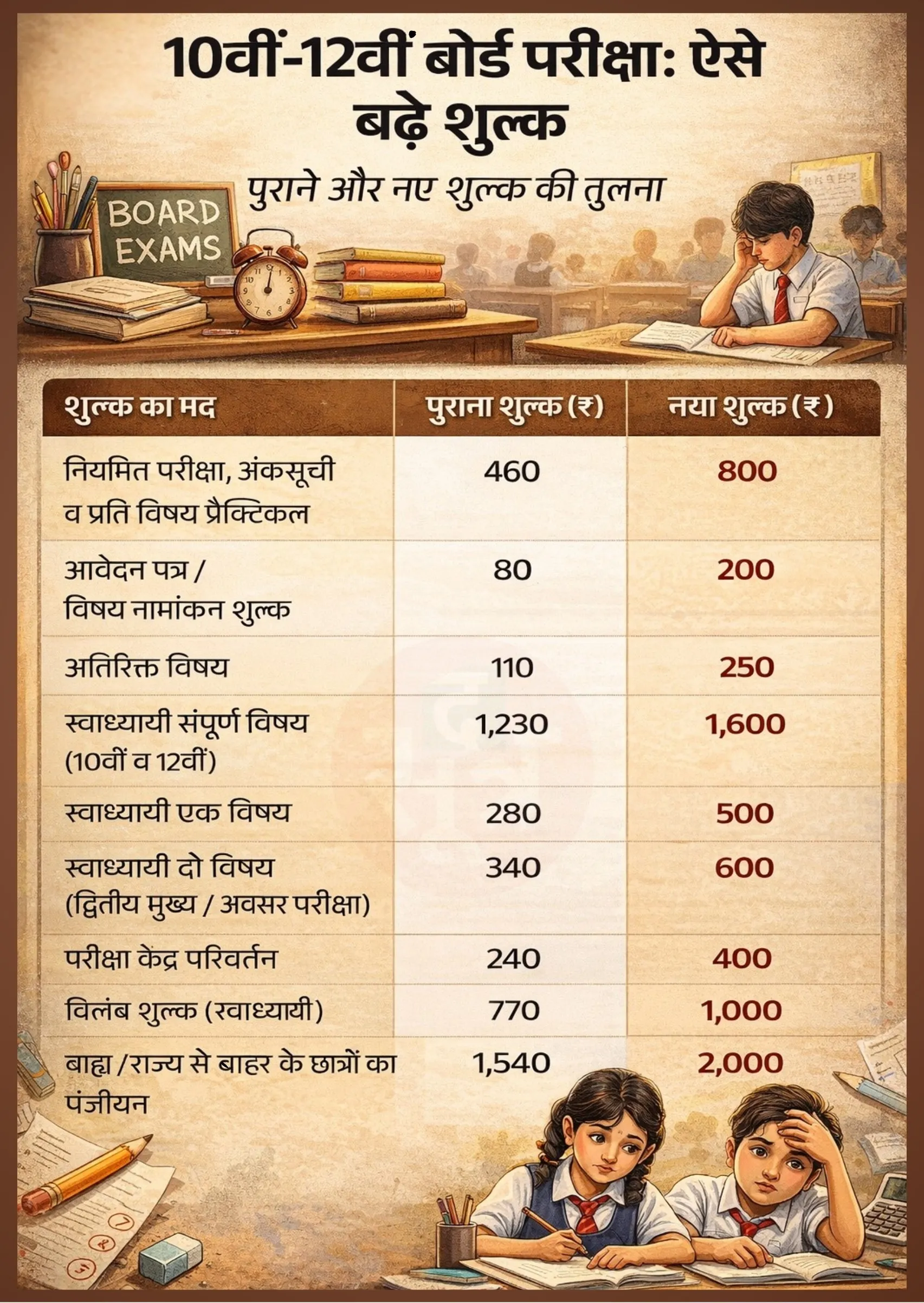 Chattisgarh Board Exam Fees Hike