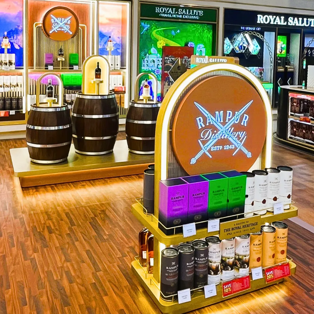 Rampur Indian Single Malt Barrel Blush, Jugalbandi Editions 5 and 6, Kohinoor Reserve Indian Dark Rum, and the specially created Rampur Select, available only at Delhi Duty Free