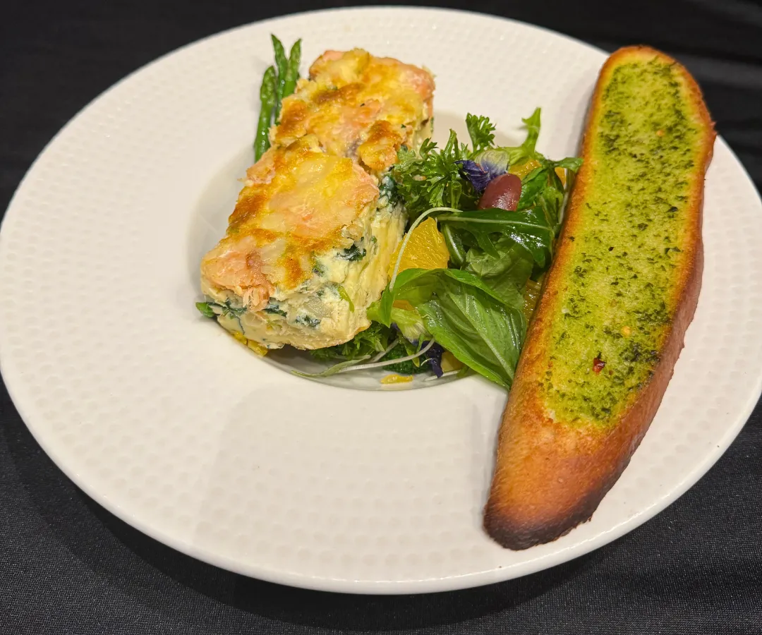 Salmon Frittata with Green Herb Salad