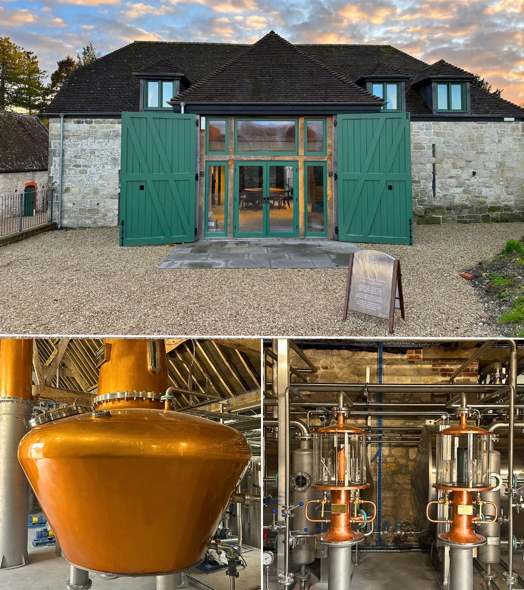 Witchmark Distillery outside and inside