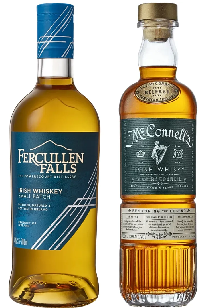 Fercullen Falls Small Batch Blended Irish Whiskey and McConnell&rsquo;s Blended Irish Whiskey