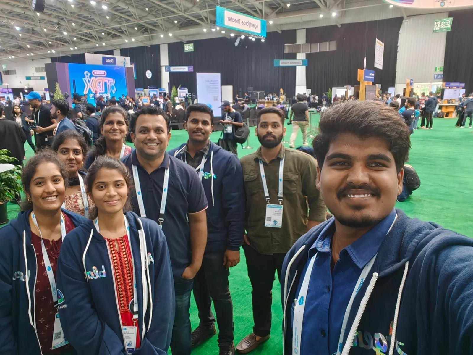 CEO of The Pickls, Sudharshan MK, with his team at an exhibition