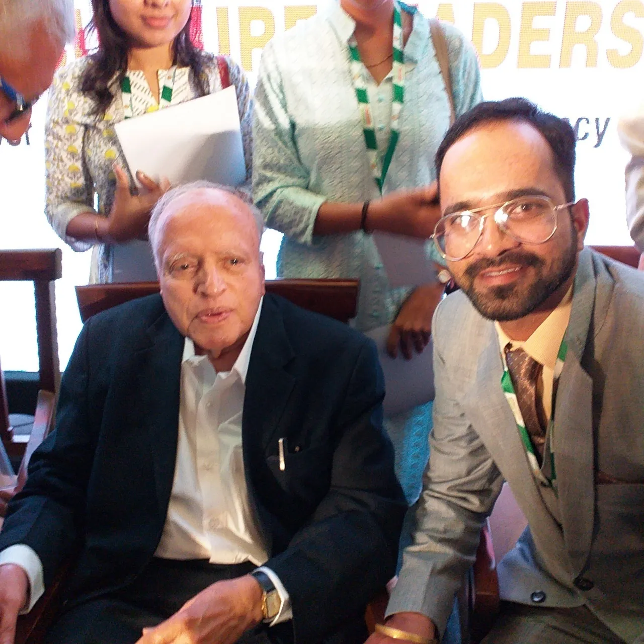 Rajeev is with the father of the green revolution in India, Dr. MS Swaminathan