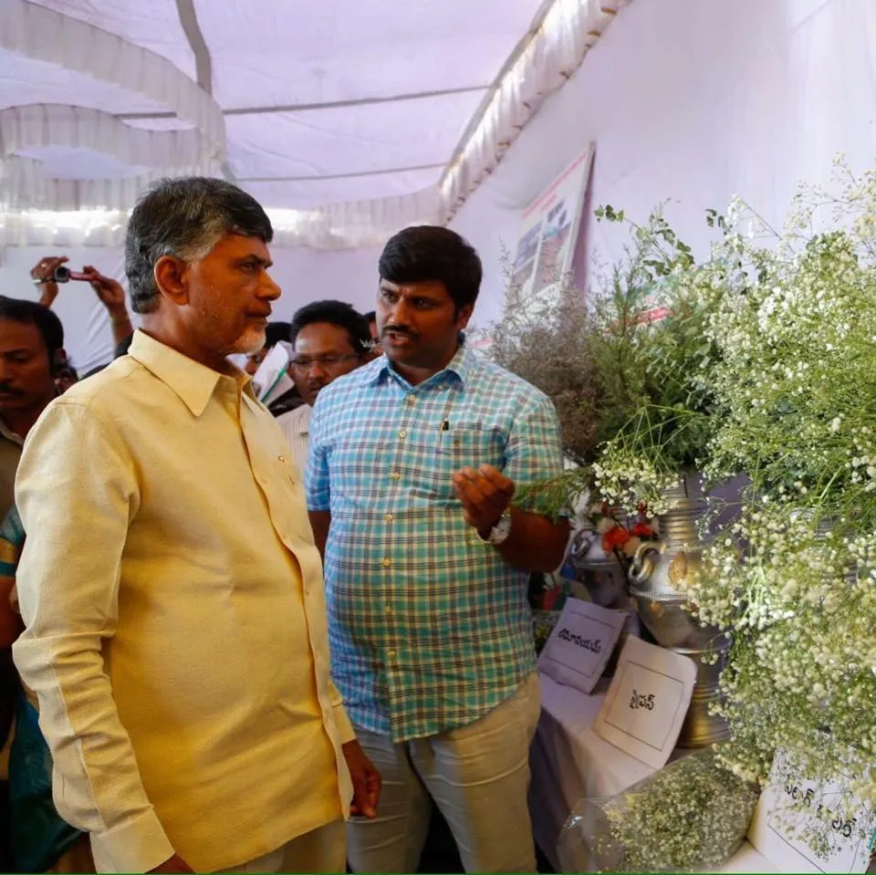 Bollapally Srikanth with CM of Andhra Pradesh, Chandrababu Naidu