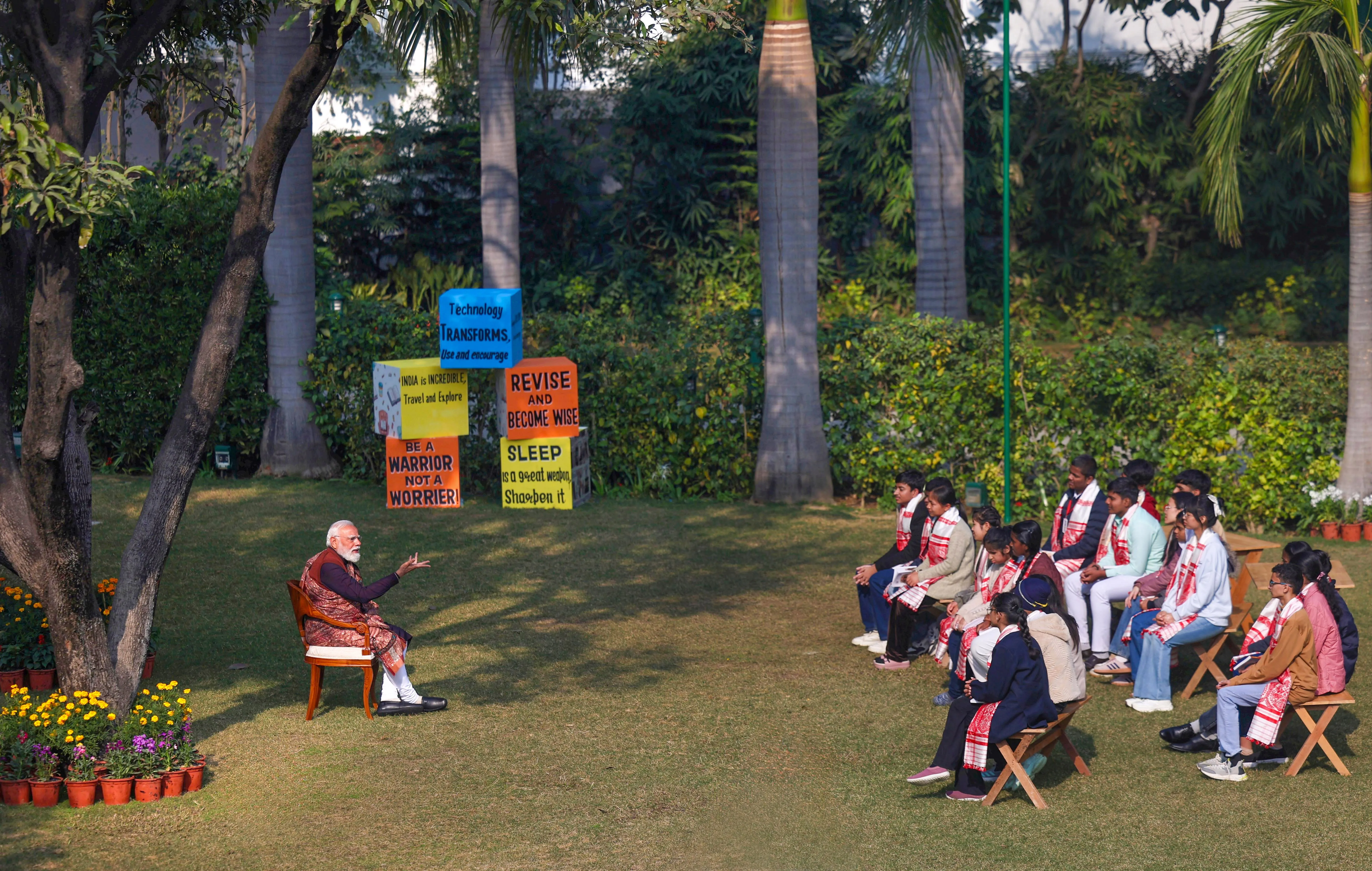 MODI AT PARIKSHA P CHARCHA