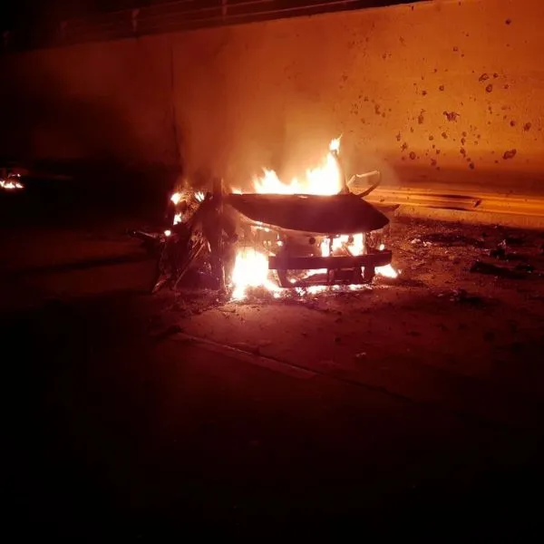 The car that Qassem Soleimani was riding in at the time of his death