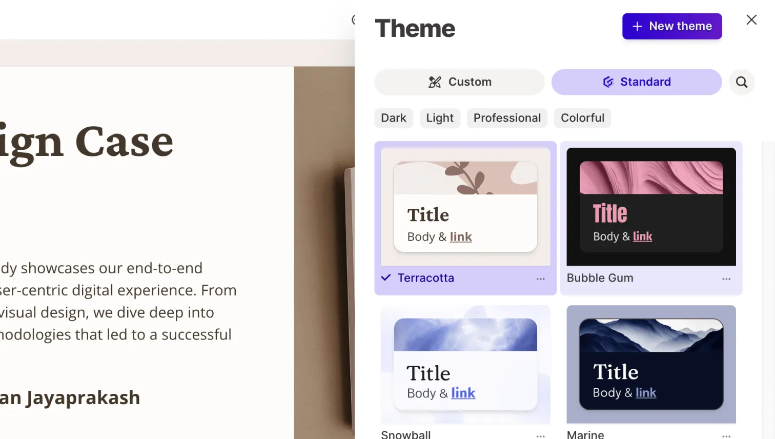Choose a theme