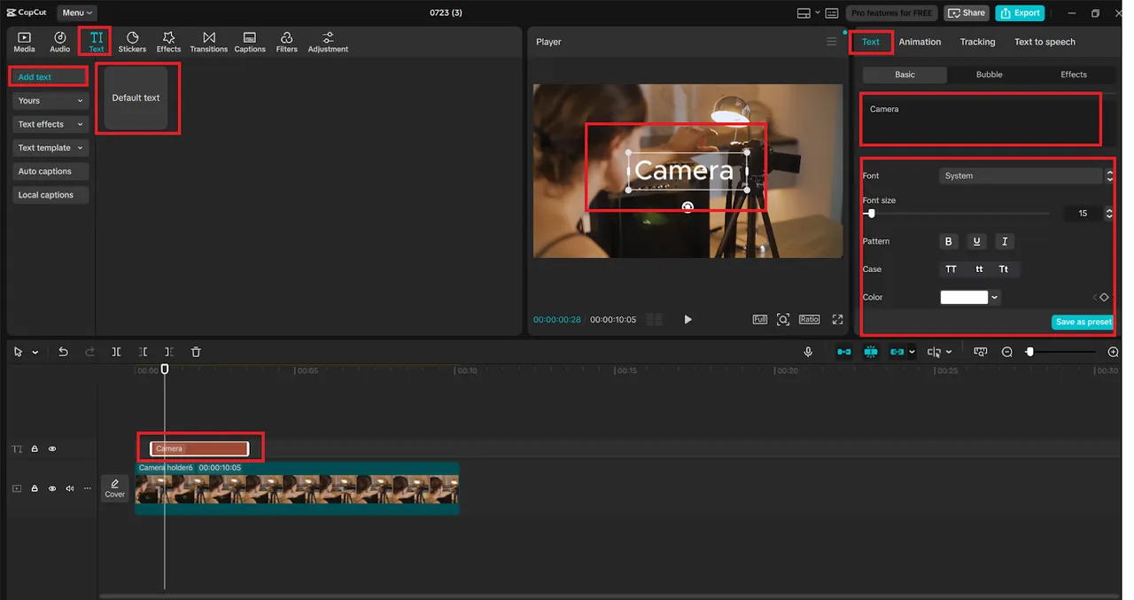 Add Script Text for Voiceover