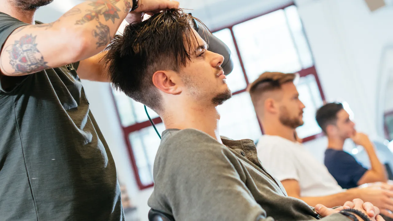 Side part hair cut style