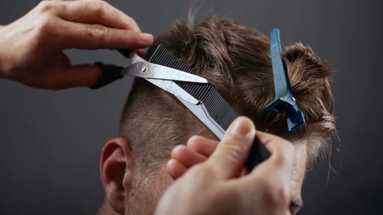 Textured fringe hair style
