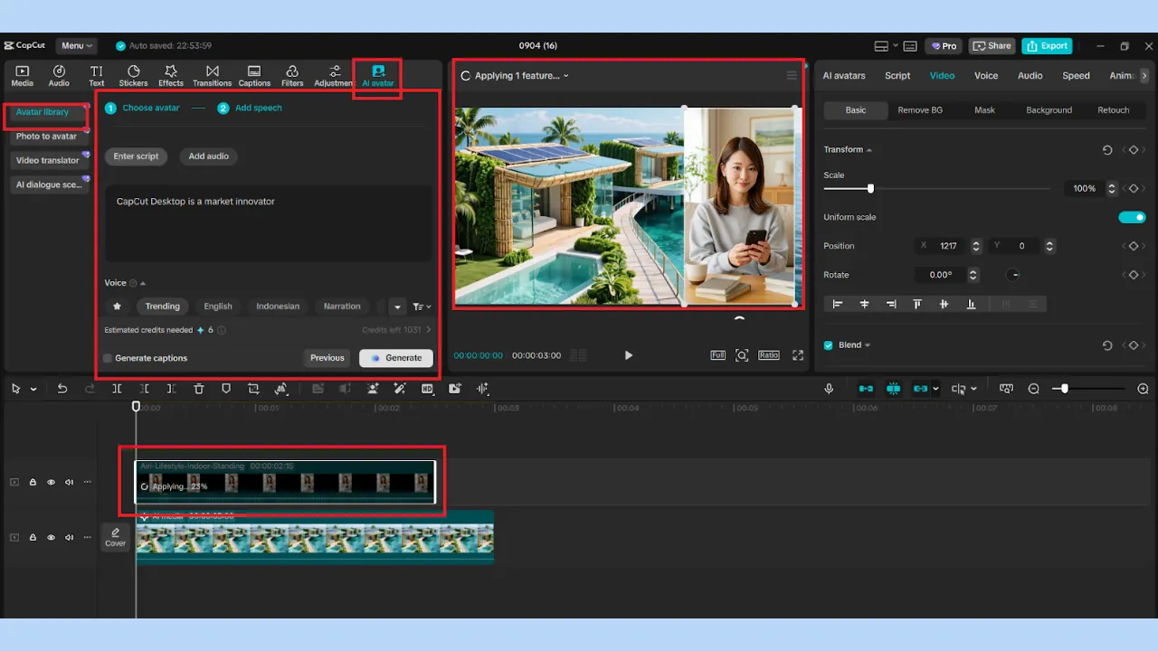 Add an AI Avatar for Narration